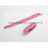 zelfmaakset fishtail armband met kleine zwarte buckle